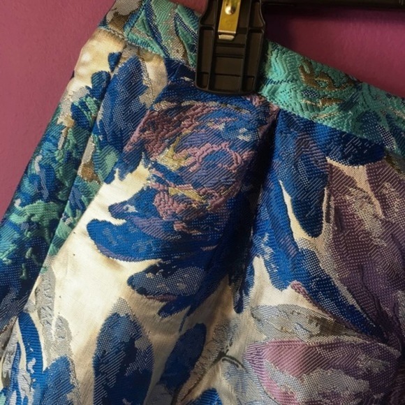 NWTNEW WITH TAGS KIIND METALLIC‎ FLORAL SKIRT BUBBLE SKATER SZ 14 - Picture 9 of 12